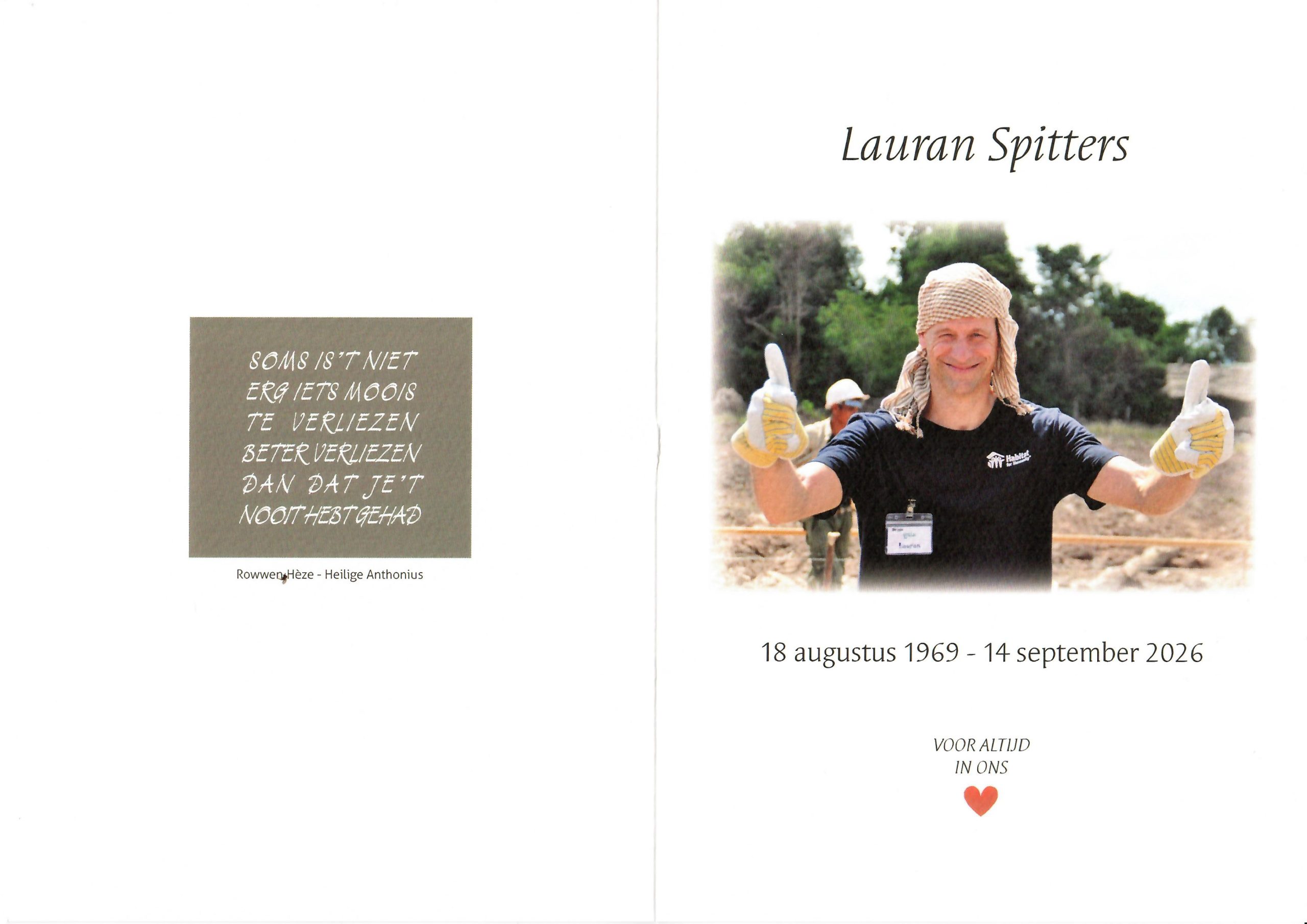 In memoriam: Lauran Spitters